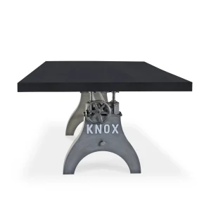 KNOX Adjustable Height Dining Table - Steel Base - 8ft Ebony Top