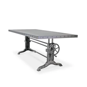 Frederick Adjustable Height Dining Table Desk - Cast Iron - Steel Top