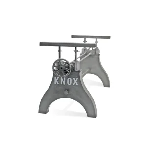 KNOX Adjustable Height Industrial Crank Dining Table Base Desk - Steel