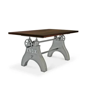 KNOX Adjustable Writing Table Desk - Adjustable Steel - Walnut Top