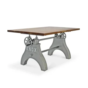 KNOX Adjustable Writing Table Desk - Embossed Steel Base - Natural