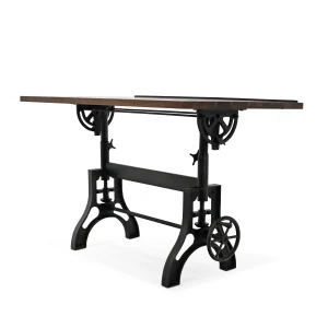KNOX Industrial Drafting Writing Table Adjustable Height Steel Base - Tilt Top